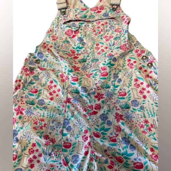 Duluth Trading Co Womens Gray and Pink Floral Patterned Overalls Size Large X 31 - Picture 5 of 16